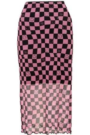 Hell Bunny X Smiley Originals Distortion Skirt Langer Rock pink in 3XL