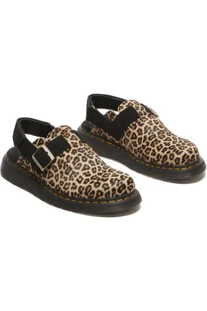 Dr. Martens Jorge II Light Tan+Black Mini Spot Hair On+EH Suede Sandale in EU36