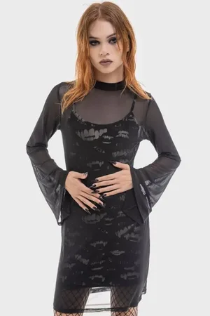 Killstar The Lost Boys - Sheer Vamp Dress Kurzes Kleid weiß in XL