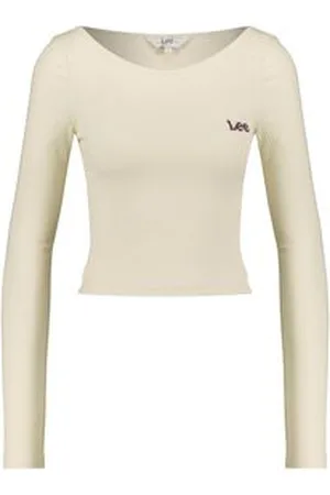 Lee Damen Longsve CROPPED ULTRA SLIM TEE ECRU