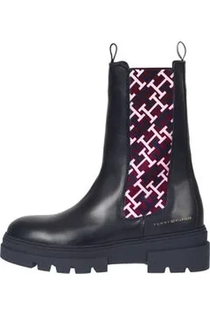 Tommy Hilfiger Damen Leder-Boots MONOGRAM CHELSEA