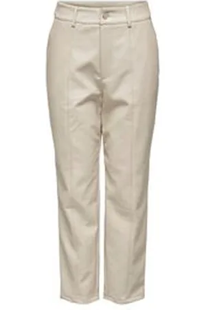 ONLY Damen Hose in Lederoptik ONLJACKY FAUX LEATHER ANCLE PANT