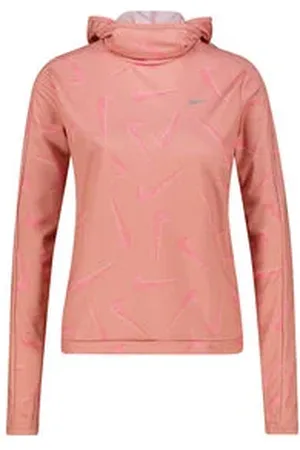 Nike Damen Laufshirt NK DF SWMNSSH PRNT PACER HOODED Longsleeve mit Kapuze