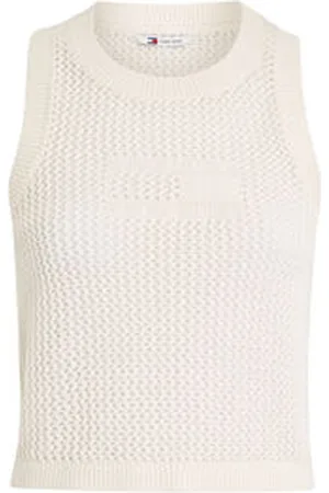 Tommy Hilfiger Damen Stricktop aus Bio-Baumwolle TJW OPEN STITCH FLAG TANK TOP