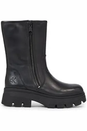 Calvin Klein Damen Stiefeletten CHUNKY COMBAT ZIP BOOT WN