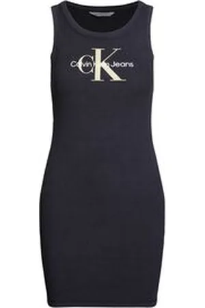 Calvin Klein Damen Kleid ARCHIVAL MONOLOGO RIB TANK DRESS