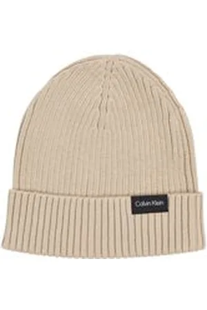 Calvin Klein Strickmütze mit Kaschmir CLASSIC COTTON RIB BEANIE