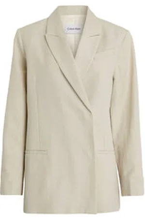 Calvin Klein Damen Blazer mit Leinen LINEN TAILORED RELAXED BLAZER