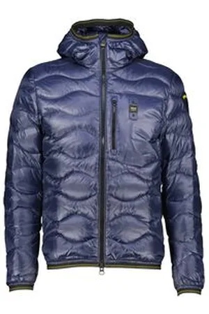 Blauer Herren Daunenjacke mit Kapuze WAVE Regular Fit