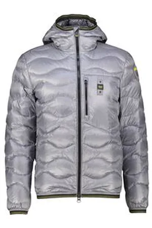 Blauer Herren Daunenjacke mit Kapuze WAVE Regular Fit