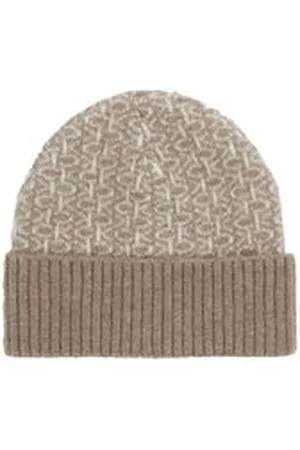 Calvin Klein Damen Strickmütze MONOGRAM FOLD TURN UP BEANIE mit Alpaka