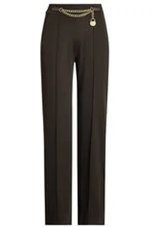 Ralph Lauren Damen Bundfaltenhose aus Jersey Wide Leg