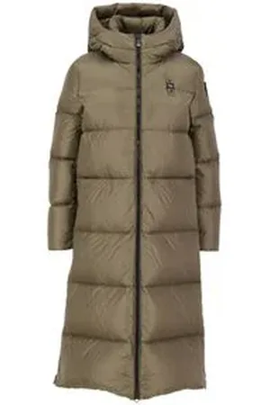 Blauer Damen Daunenmantel mit Kapuze CELIA