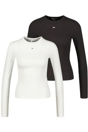 Tommy Hilfiger Damen Langarmshirt 2er-Pack Slim Fit