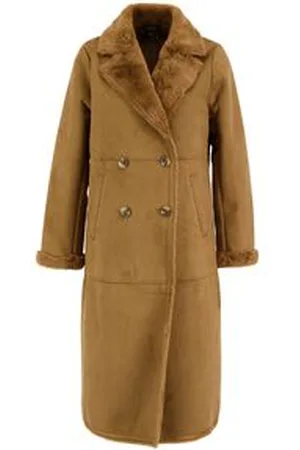 Ralph Lauren Damen Mantel mit Kunstfell-Kragen
