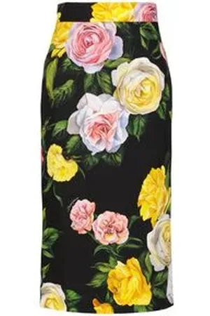Dolce & Gabbana Damen Rock mit Seide LONGUETTE
