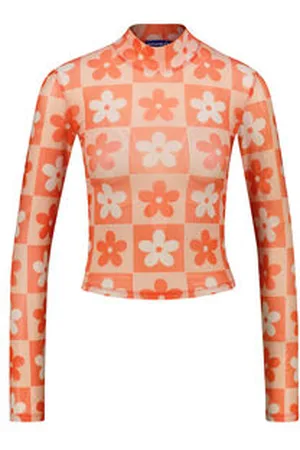 HUGO BOSS Damen Longsleeve aus Mesh DASORI Cropped Fit
