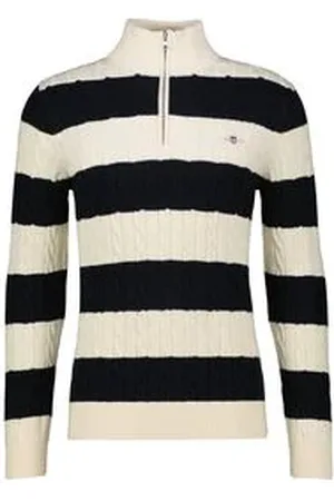 GANT Herren Zopfstrick-Troyer STRIPED COTTON CABLE Regular Fit
