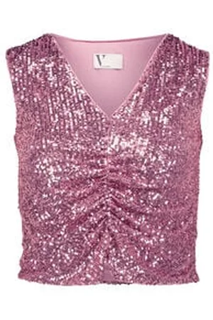 Vera Mont Damen Pailletten-Top mit V-Ausschnitt