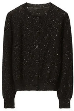 Fabiana Filippi Damen Strickjacke mit Mohair und Mikro-Pailletten Slim Fit