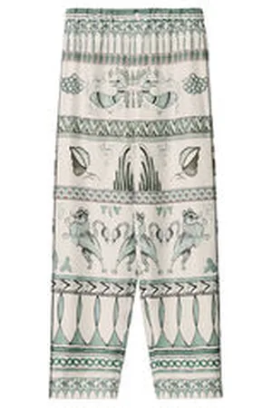Fabiana Filippi Damen Hose aus Seiden-Twill mit Picta-Print