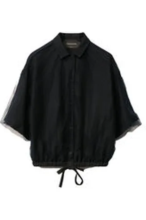 Fabiana Filippi Damen Bluse aus Viskose-Leinen-Mix und Tüll