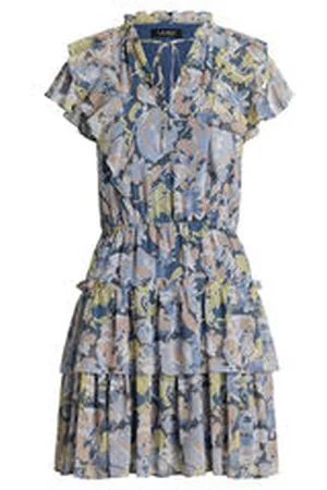 Ralph Lauren Damen Kleid aus Georgette-Gewebe