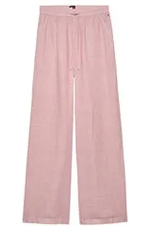 Tommy Hilfiger Damen Hose aus Baumwolle-Leinenmix