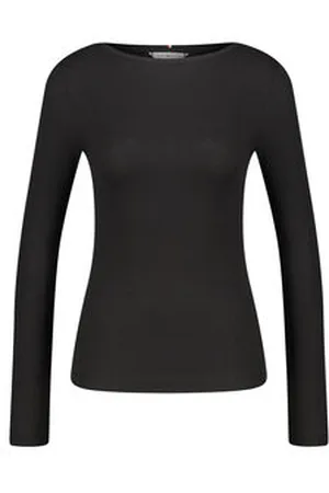 Tommy Hilfiger Damen Langarmshirt SLIM TENCEL OPEN-NK LS