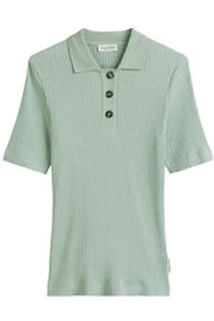 Marc O’ Polo Damen Poloshirt mit gerippter Struktur Slim Fit