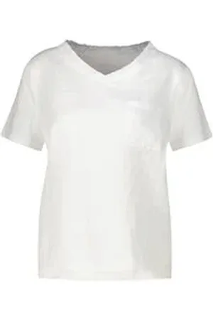 Marc Cain Damen T-Shirt aus Leinen und Baumwolle