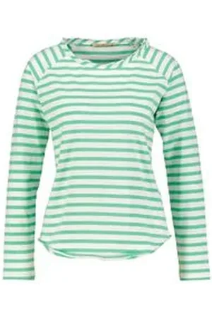 Smith & Soul Damen Langarmshirt aus Bio-Baumwolle BASIC SWEAT RAGLAN STRIPED