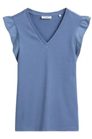 Marc O’ Polo Damen T-Shirt mit Volantsärmel
