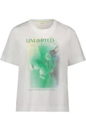Cartoon Damen Printshirt mit Rundhalsausschnitt