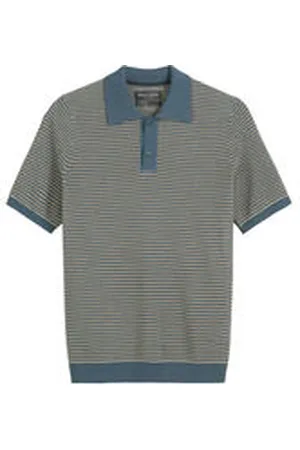 Marc O’ Polo Herren Strick-Poloshirt aus Baumwolle und Leinen