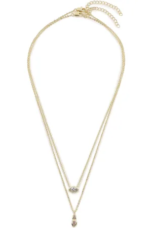 Luv AJ Schmuckset 2 Halsketten Stellar Bezel Charm Necklace Set HOL22-N-SBCN-G