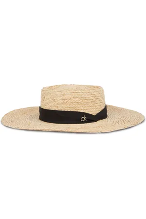 Calvin Klein Hut Ck Metal Linen Band Straw Hat K60K612915