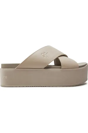Calvin Klein Pantoletten Flatform Cross Mg Uc YW0YW01349