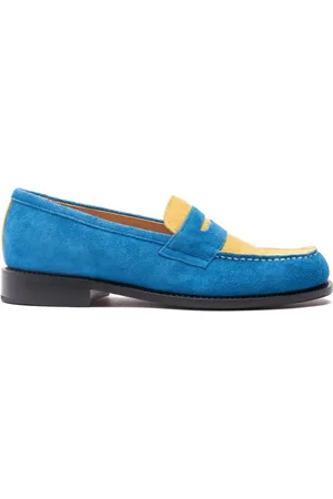 HENDER SCHEME Zweifarbige "Blue/Yellow" Loafer aus Wildleder