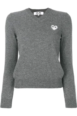 Comme des Garçons Logo-patch knitted jumper