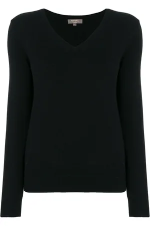 N.PEAL Kaschmirpullover mit V-Ausschnitt