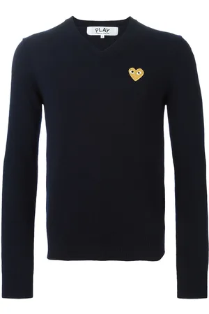Comme des Garçons Wollpullover mit Herzstickerei