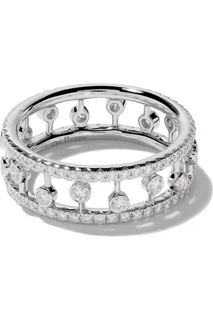De Beers 18kt Dewdrop Weißgoldring mit Diamant