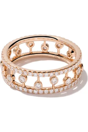 De Beers 18kt Dewdrop Rotgoldring mit Diamant