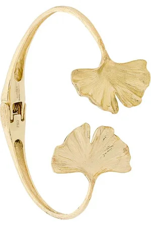 Aurélie Bidermann 18kt Gelbgoldarmspange mit Ginkgoblättern