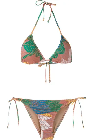 AMIR SLAMA Triangel-Bikini mit Print