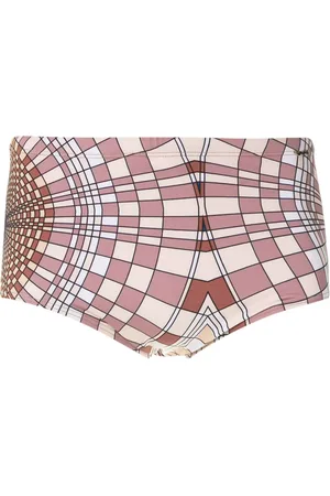 AMIR SLAMA Badehose mit "Cocar"-Print