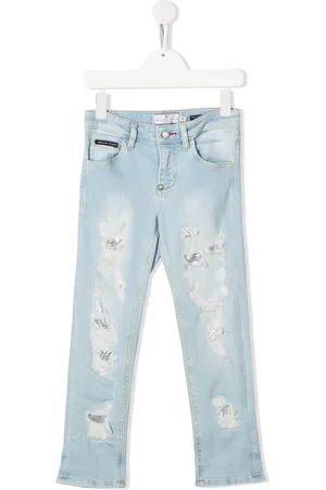 Philipp Plein Gerade Distressed-Jeans
