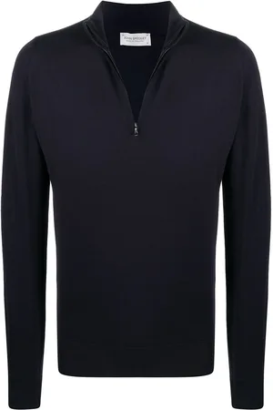 JOHN SMEDLEY Pullover mit kurzem Reißverschluss