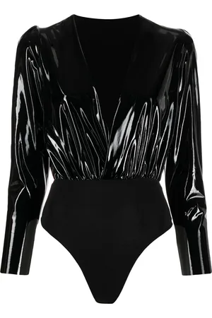 Alchemy X Lia Aram faux-patent leather bodysuit